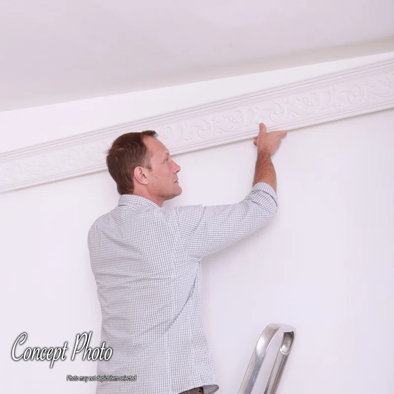 Architectural Products by Outwater L.L.C. 2-1/4 in x 3-3/8 in x 94-1/2 in Floral Polyurethane Crown Moulding Pro Pack 47 LF (Set of 6)