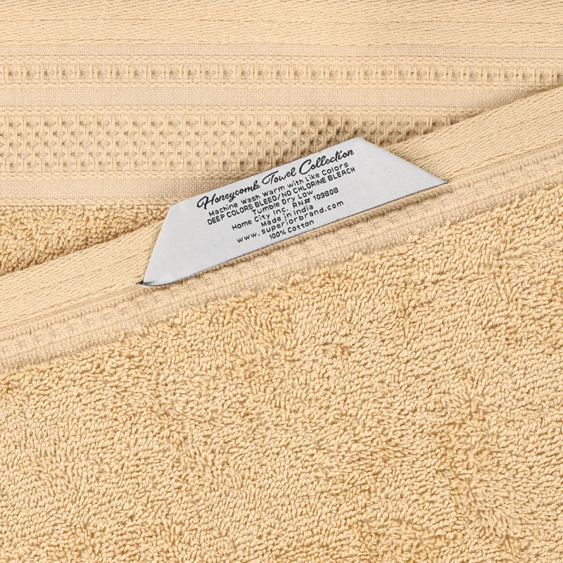 Superior Honeycomb Textured Waffle Border Cotton Medium Weight Bath Sheets (Set of 2)