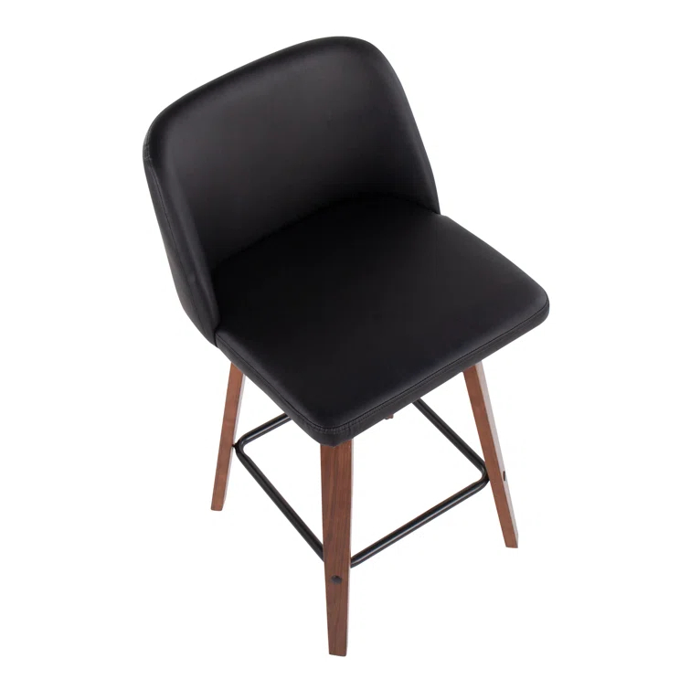 George Oliver Lakyia Swivel Upholstered Counter Stool (Set of 2)