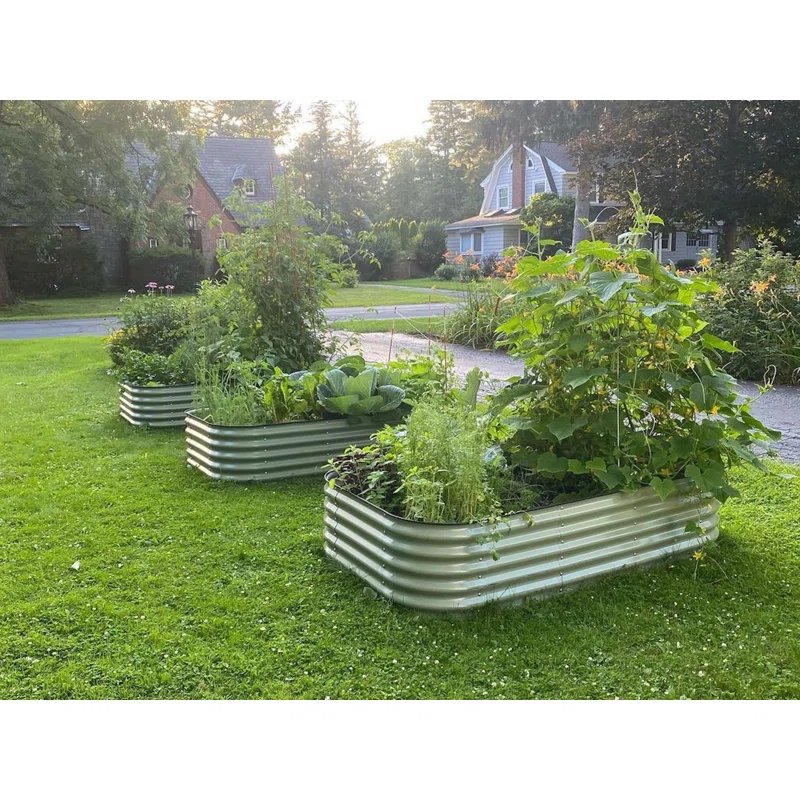 17" Tall 9 In 1 Modular Metal Outdoor Raised Garden Bed