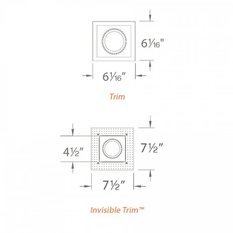 WAC Lighting MT-4LD116T-BK Precision 4" Recessed Lighting Trim