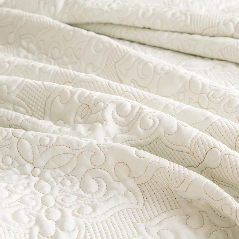 Wonderful Textile Satin Quilt Set Cooling 5-Piece Bedding Set