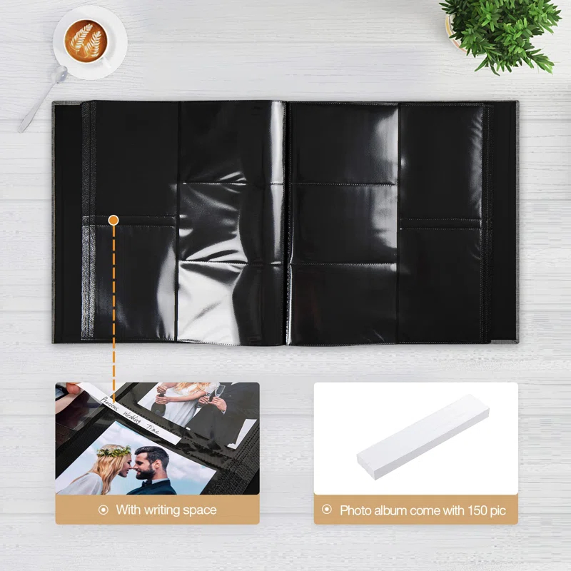 BEACHWATER POOL & SPA, LLC Linen Hardcover Photo Albu 1000 Photos Large Capacity For Family Wedding Anniversary Baby Vacation (Beige, 1000 Pockets)