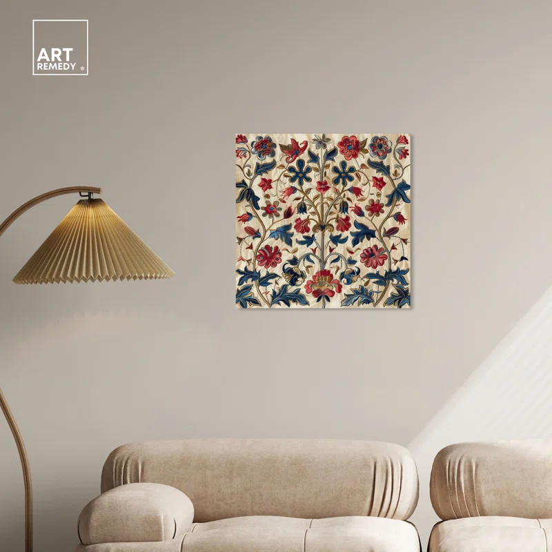 Art Remedy Ivory Floral Embroidery Chic Farmhouse Wall Art by Art Remedy