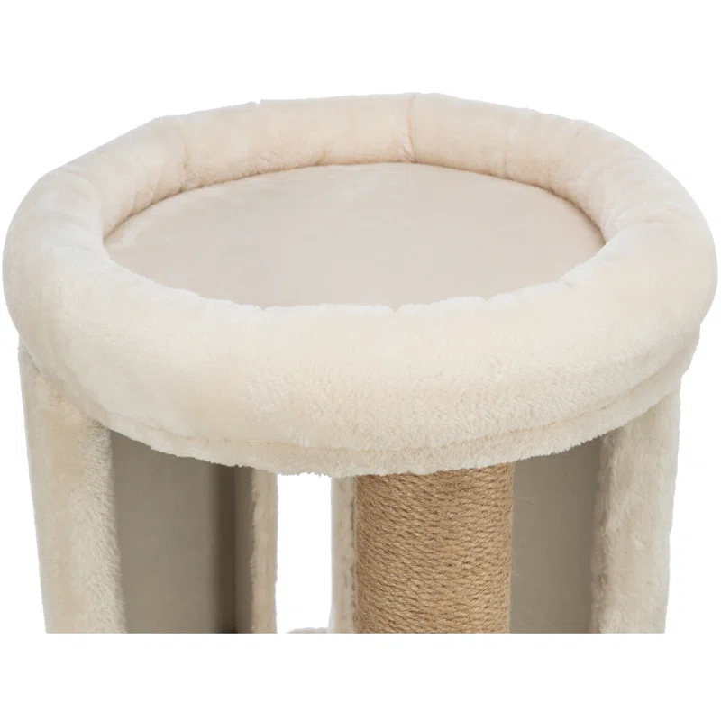 TRIXIE TRIXIE Giorgia 32-in Cat Tower, Combo Plush & Sisal Covered Surfaces, Scratching Posts, Indoor Cat Condo with Padded Bed