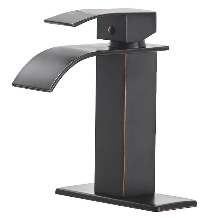 VIBRANTBATH Waterfall Low-Arc Single Hole Bathroom Faucet 6021-ORB