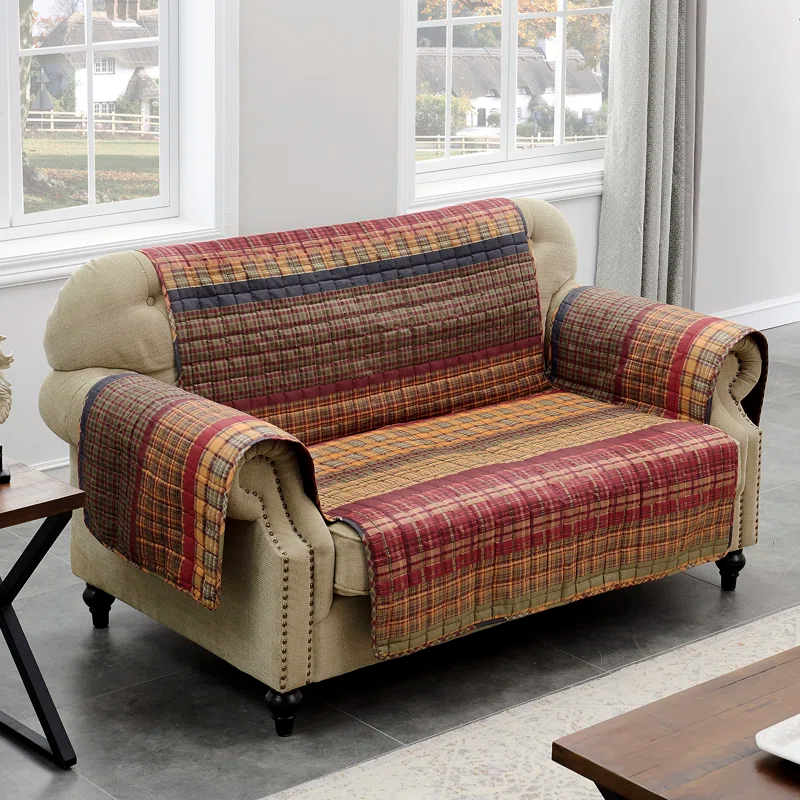 Gold Rush Reversible Loveseat Slipcover