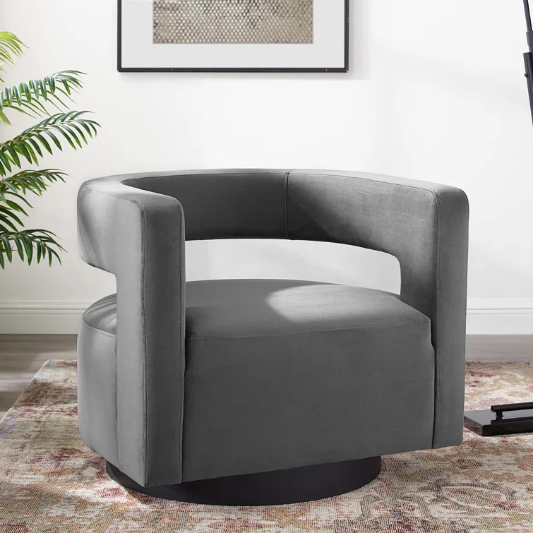 Modway Modway Spin Cutaway Performance Velvet Swivel Armchair