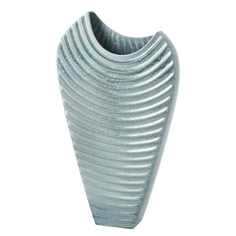 Ripple Vase-Azure