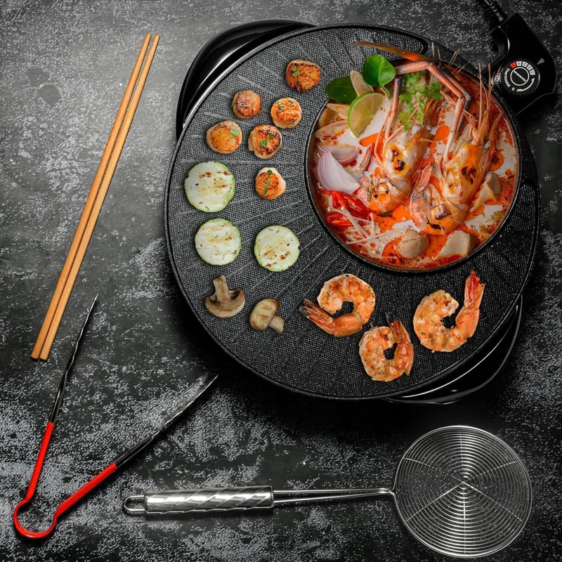 Ovente OVENTE 2-in-1 Hot Pot and Grill Combo