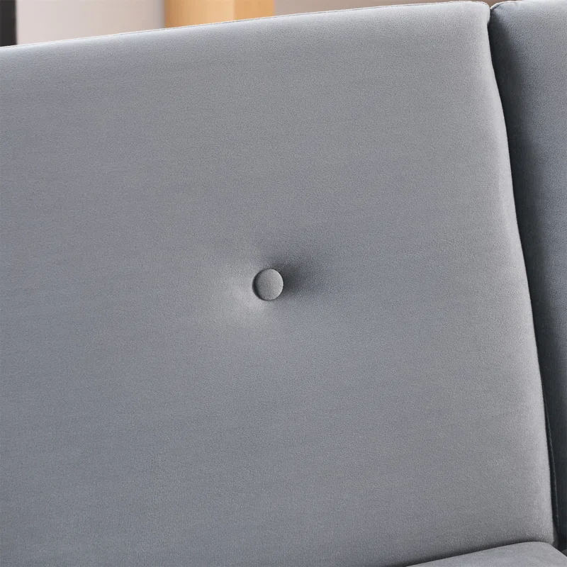 Mercer41 72.5"  Convertible Sofa Bed, Adjustable Velvet Sofa Bed - Velvet Folding Lounge Recliner - Reversible Daybed  - Ideal For Bedroom With Two Pillows And Center Leg