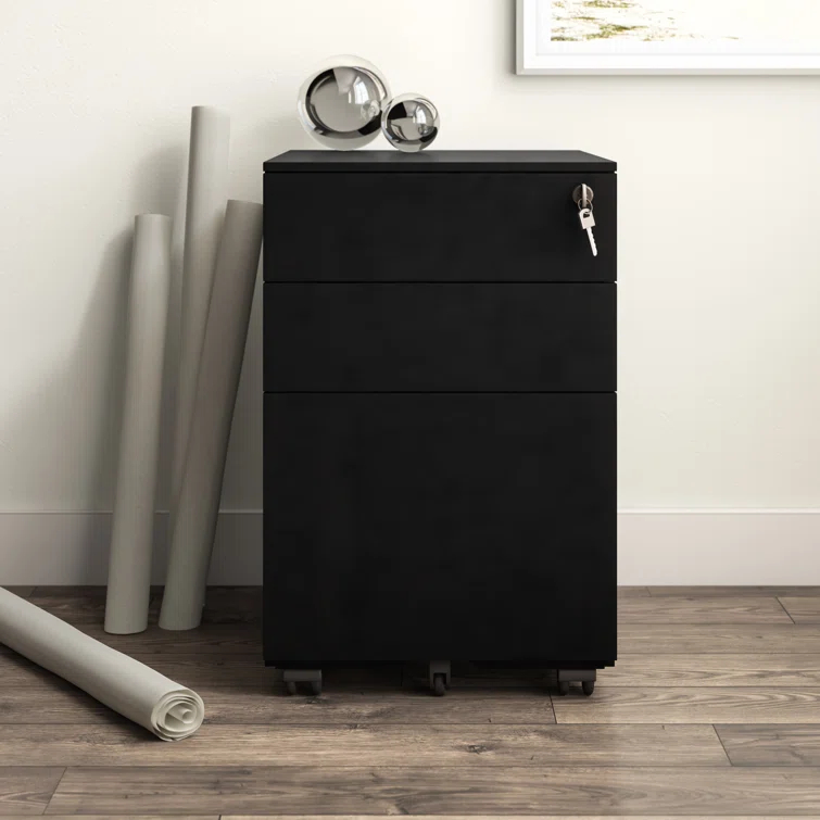 Blu Dot No. 1 15.25'' Wide 3 -Drawer Mobile Steel File Cabinet