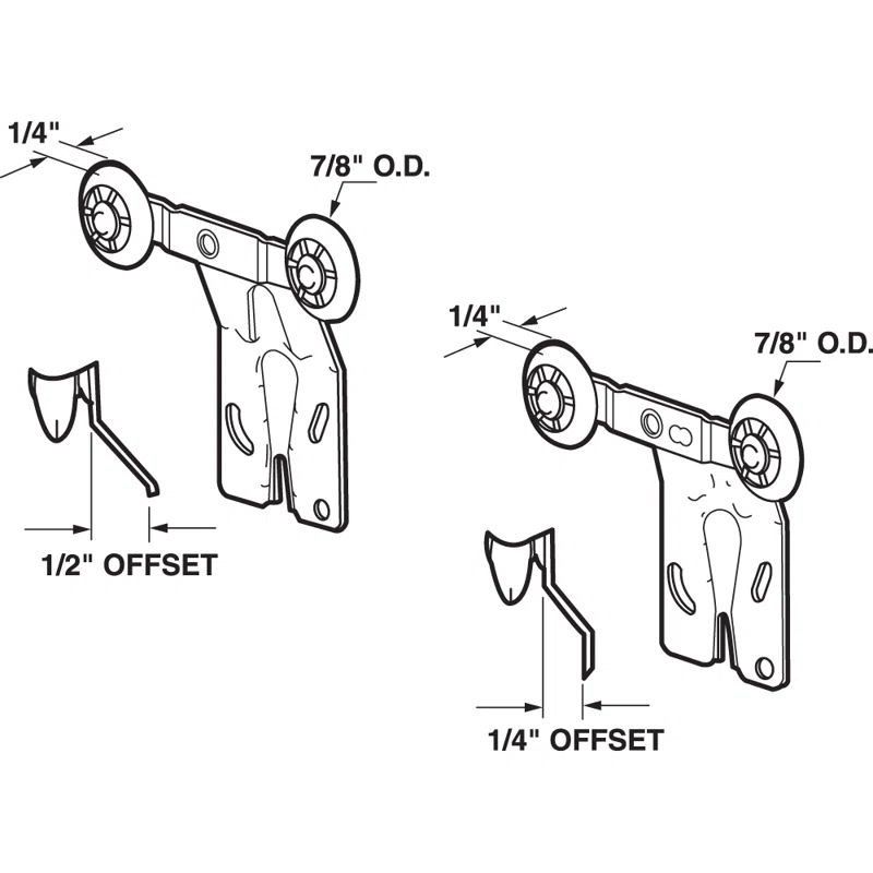 Sliding Closet Door Tandem Roller Kit (Set of 2)