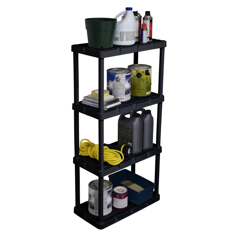Gracious Living Gracious Living Knect A Shelf Light Fixed Storage 4 Shelf Shelving Unit (4 Pack) (Set of 4)