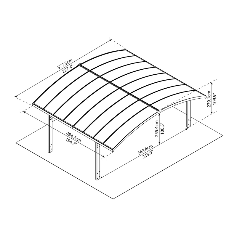 Palram - Canopia Arizona Wave 19 W x 16.2 D Carport
