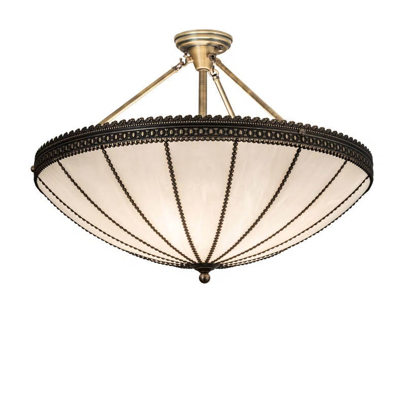 Meyda Lighting Meyda Tiffany & Stained Glass 4 - Light Antique Brass Unique/Statement Pendant