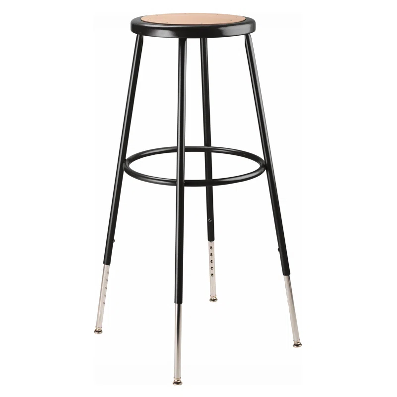 National Public Seating Adjustable Height Ergonomic Lab Stool with Footring