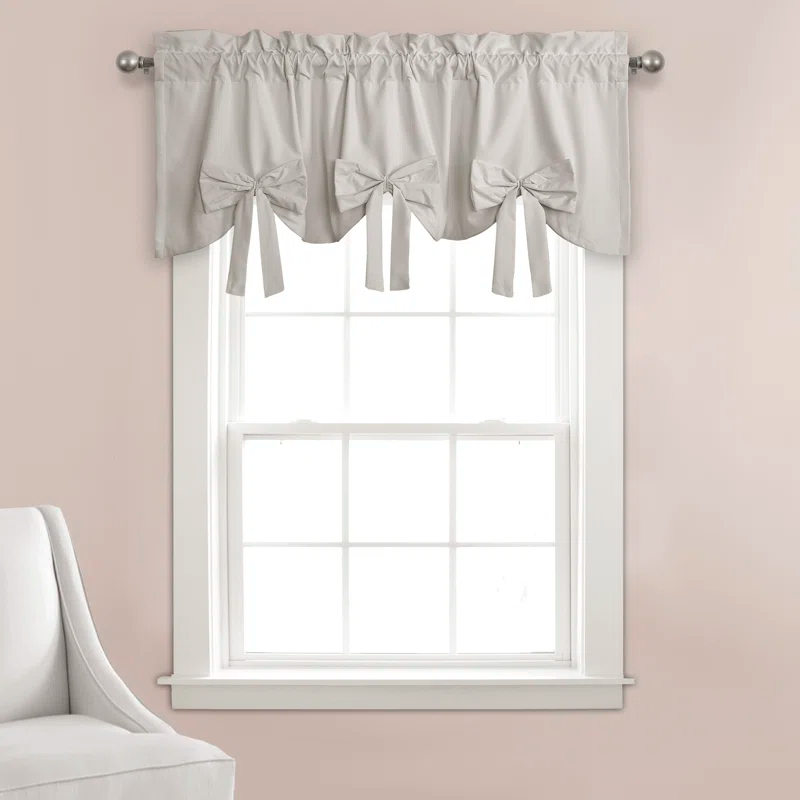 Lush Decor Melody Bow Scalloped 52'' W Window Valance