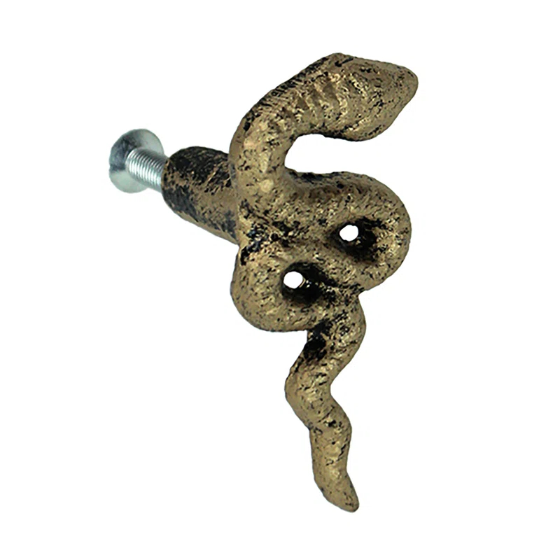 Zeckos Set of 6 Gold Gothic Snake Drawer Pulls - 2.25" x 1" - Cabinet Decor