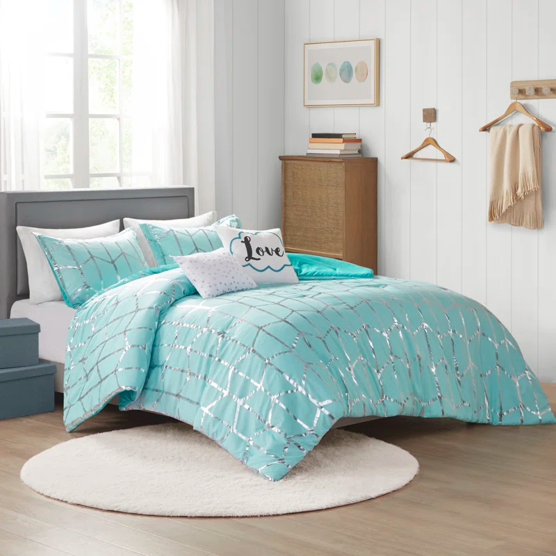 Raina Metallic Printed Comforter Set