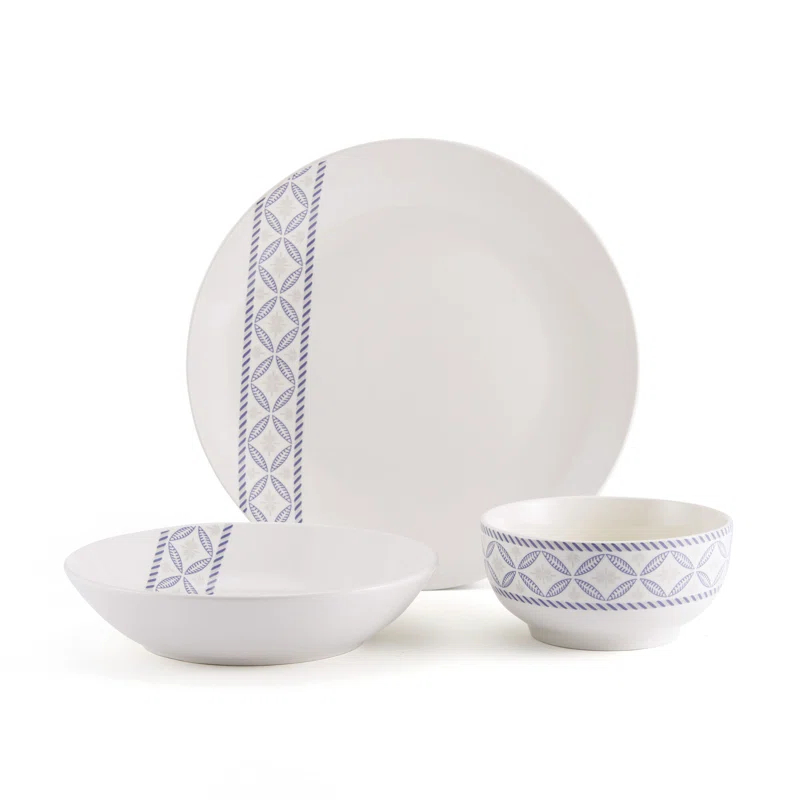 Studio Nova Preslie 18-Piece Porcelain Dinnerware Set, Service for 6