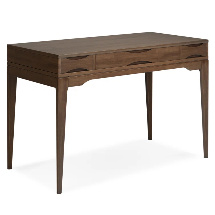 Simpli Home Harper Solid Wood Desk, Contemporary Style with Keyboard Tray and Storage