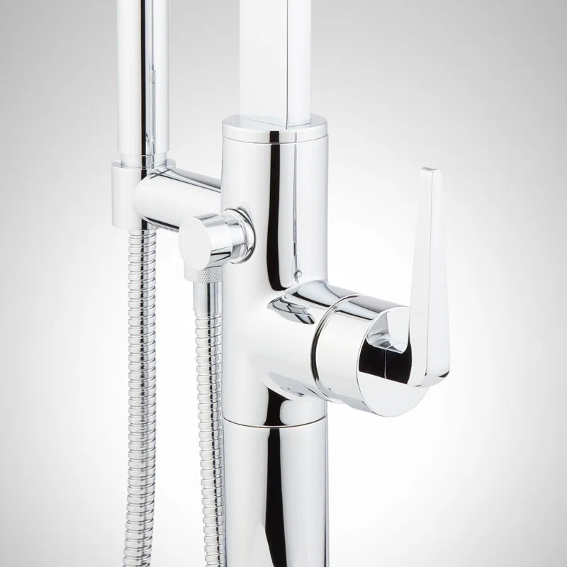 Drea Floor Mounted Tub Filler with Built-In Diverter