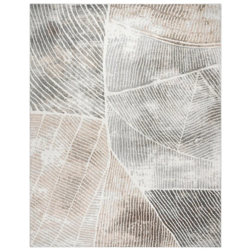 Gertmenian Gertmenian Alor Bisa Modern Abstract Gray/Ivory/Tan Polypropylene Indoor Area Rug