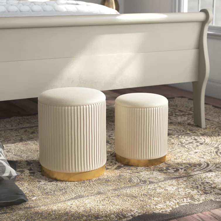 Ernesha Velvet Ottoman