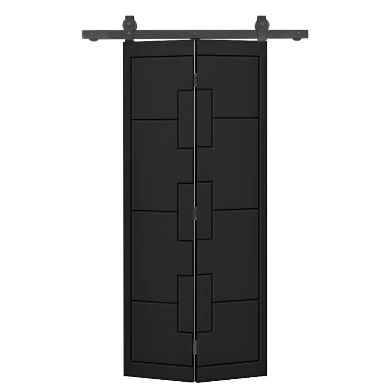 Calhome Modern Bi-Fold Barn Door with Sliding Hardware Kit
