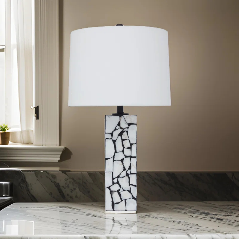 Wade Logan® Chaun Marble,Or Stone Like,Stone And Table Lamp