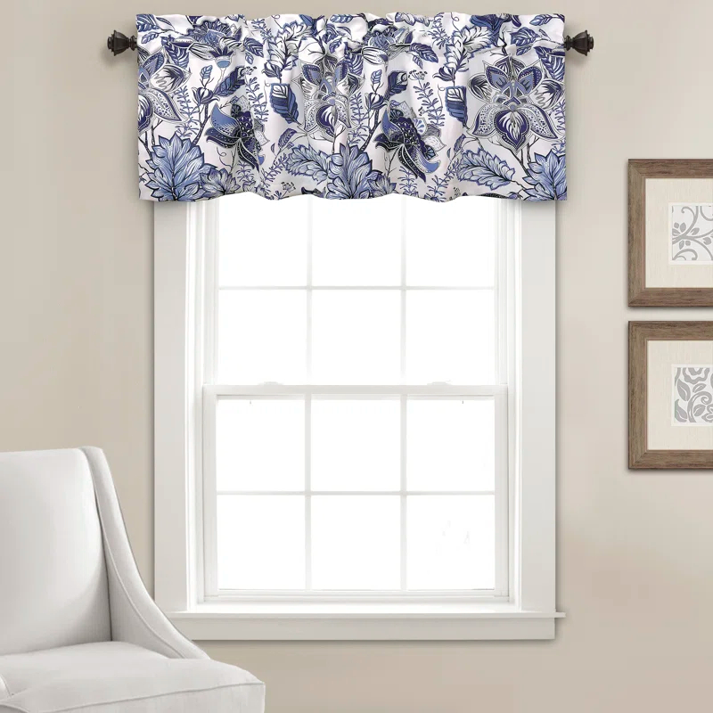 Lush Decor Cynthia Jacobean Floral Tailored 52'' W Window Valance in