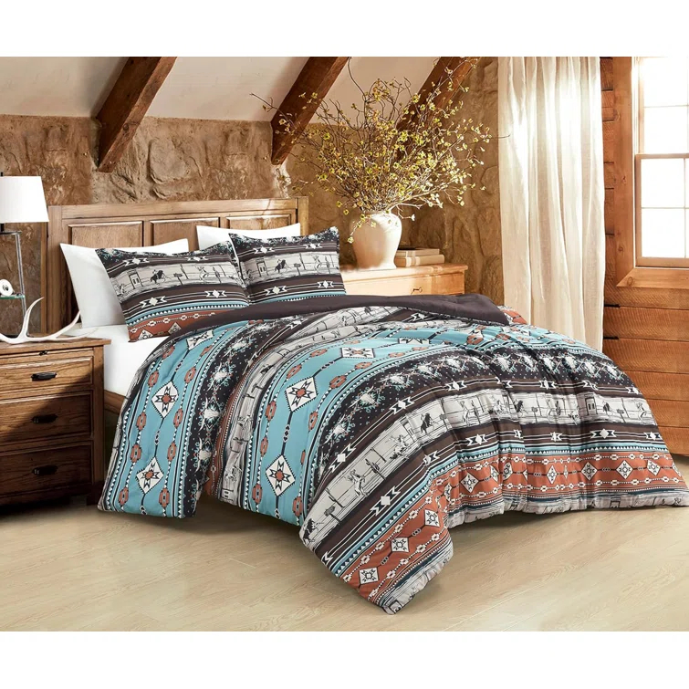 Chezmoi Collection Sawyer Southwestern Cowboys Rodeo Comforter Set