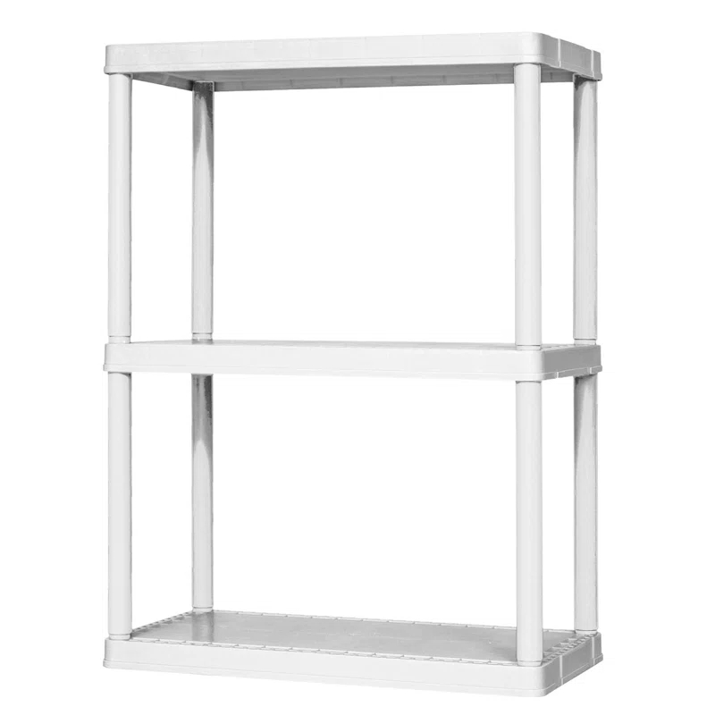 Gracious Living Gracious Living 3 Shelf Fixed Height Solid Light Duty Home Storage Unit