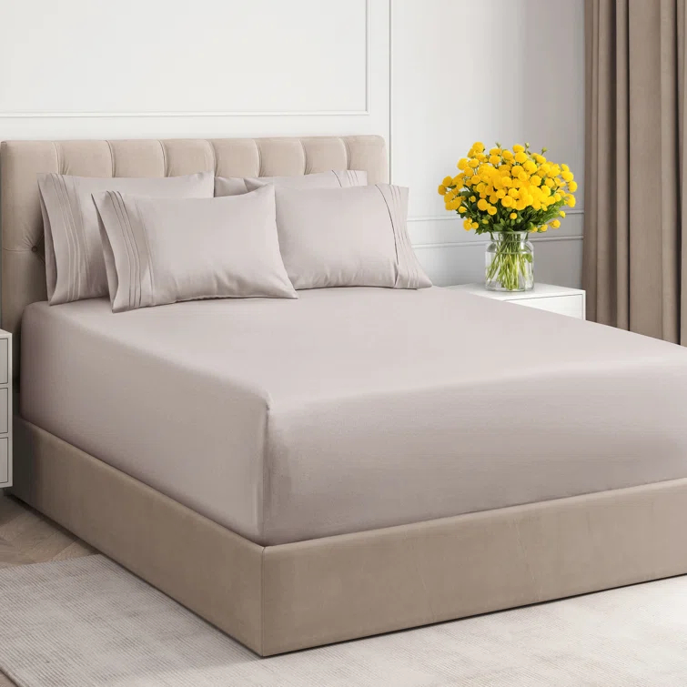 CGK Linens 6 Piece Extra Deep Pocket Ultra Soft & Cooling Sheet Set