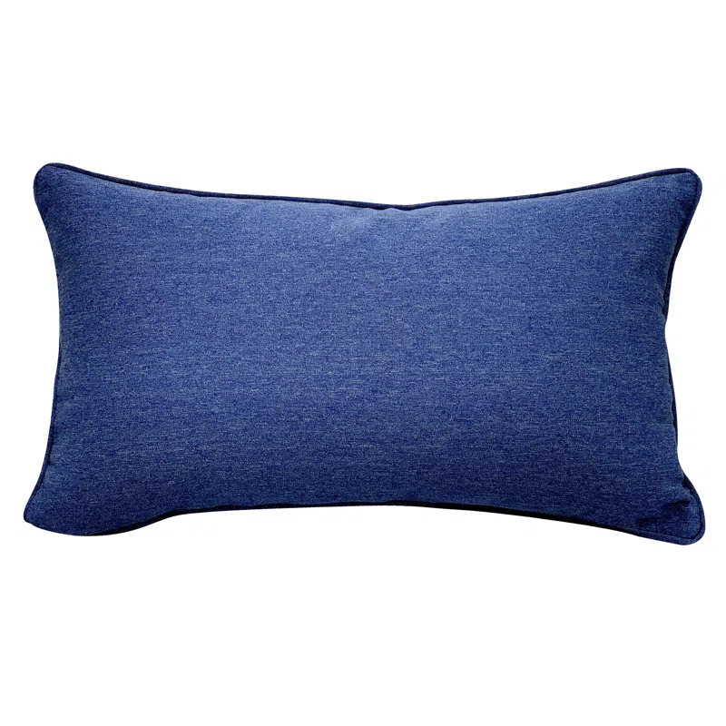 Rightside Design Indigo Series Seahorse Pattern Embroidered Outdoor Olefin Throw Pillow
