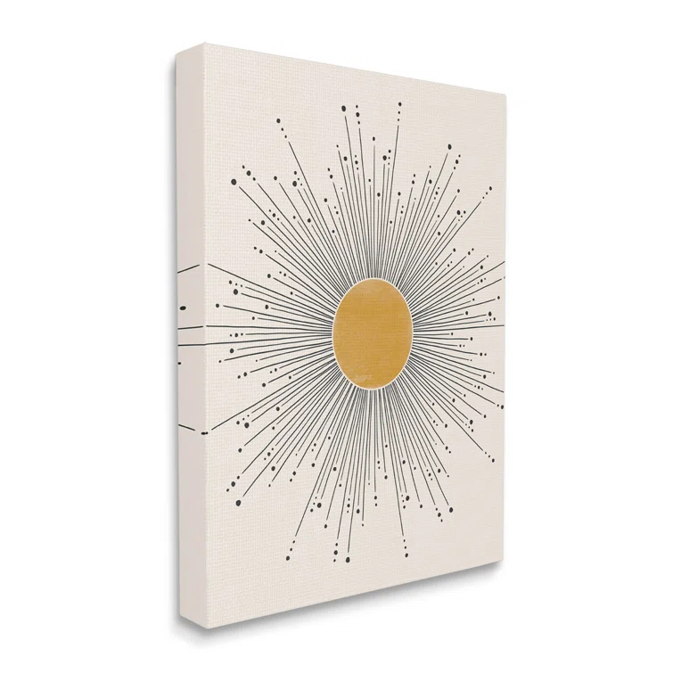 Stupell Industries " Art Deco Summer Sun Geometric Line Bursts " by JJ Design House LLC