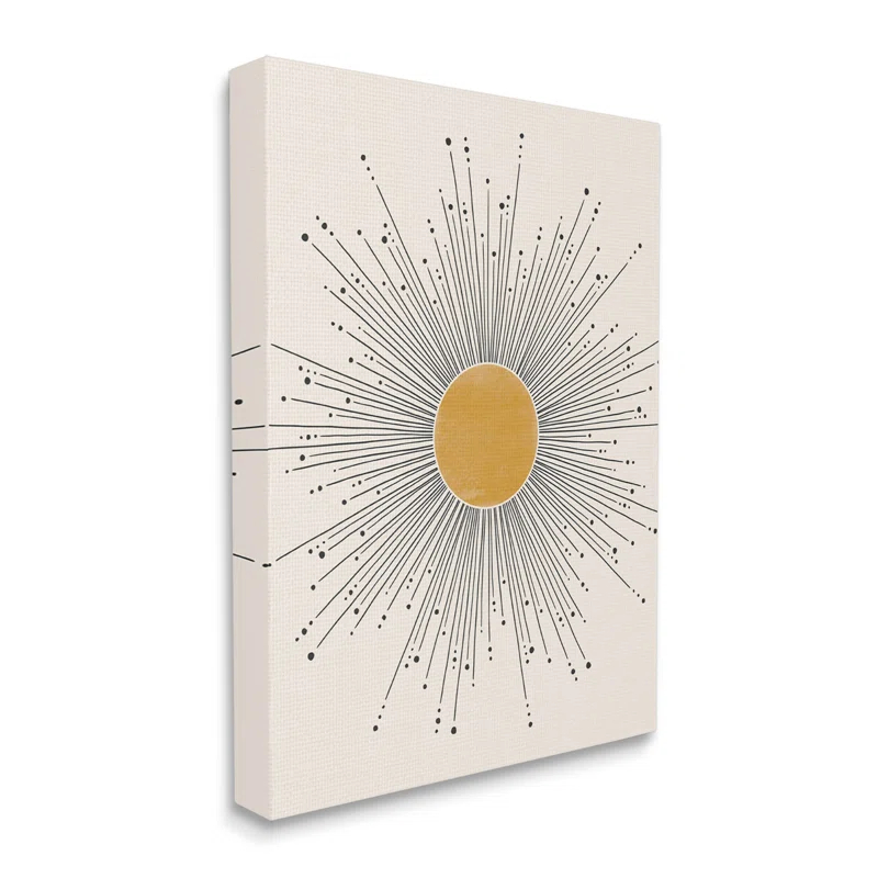 Stupell Industries " Art Deco Summer Sun Geometric Line Bursts " by JJ Design House LLC