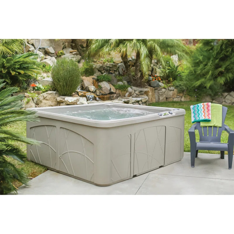 Lifesmart Spas and Saunas Lifesmart Spas LS350DX 110 Volt 5-Person 28-Jet Rectangle Plug and Play Hot Tub with Ozonator