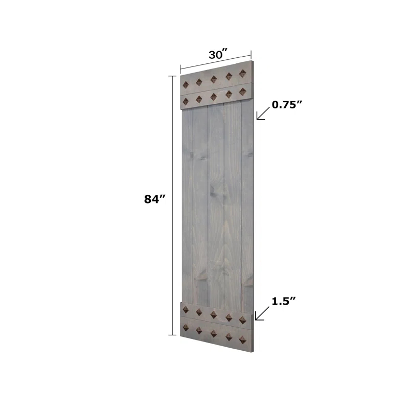 IsLife 84'' Solid Wood Paneled Matte with Installation Hardware Kit Barn Door