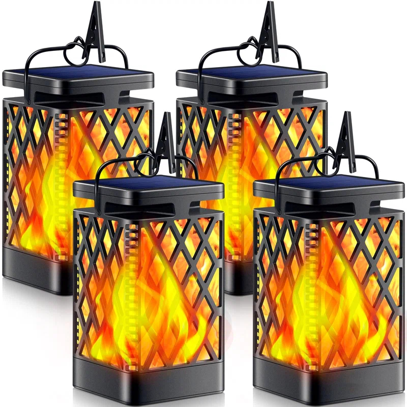 BEACHWATER POOL & SPA, LLC Solar Lights Outdoor Flickering Flame Solar Lantern Outdoor Hanging Lanterns Decorative Outdoor Lighting Solar Powered Waterproof LED Flame Christmas Lights For Patio Garden