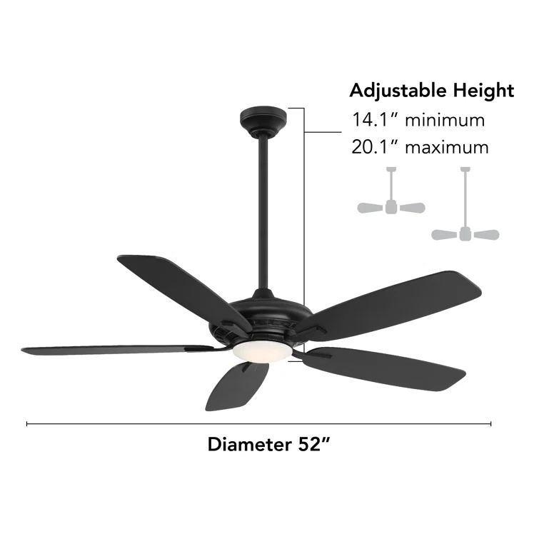 Minka Aire 52'' Laskintown 5 - Blade LED Standard Ceiling Fan with Remote Control and Light Kit Included