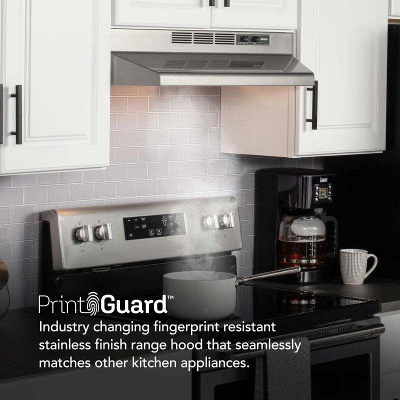 Broan NuTone Broan® 30-Inch Ductless Under-Cabinet Range Hood w/ Easy Install System, Stainless Finish BUEZ130SF