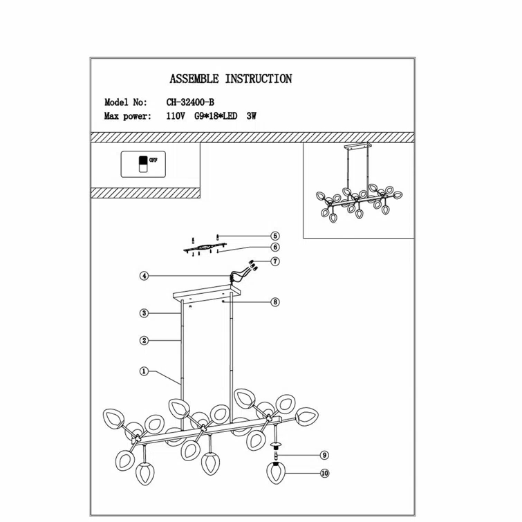 Finesse Décor Sonder Chandelier with Smart Dimmer Included