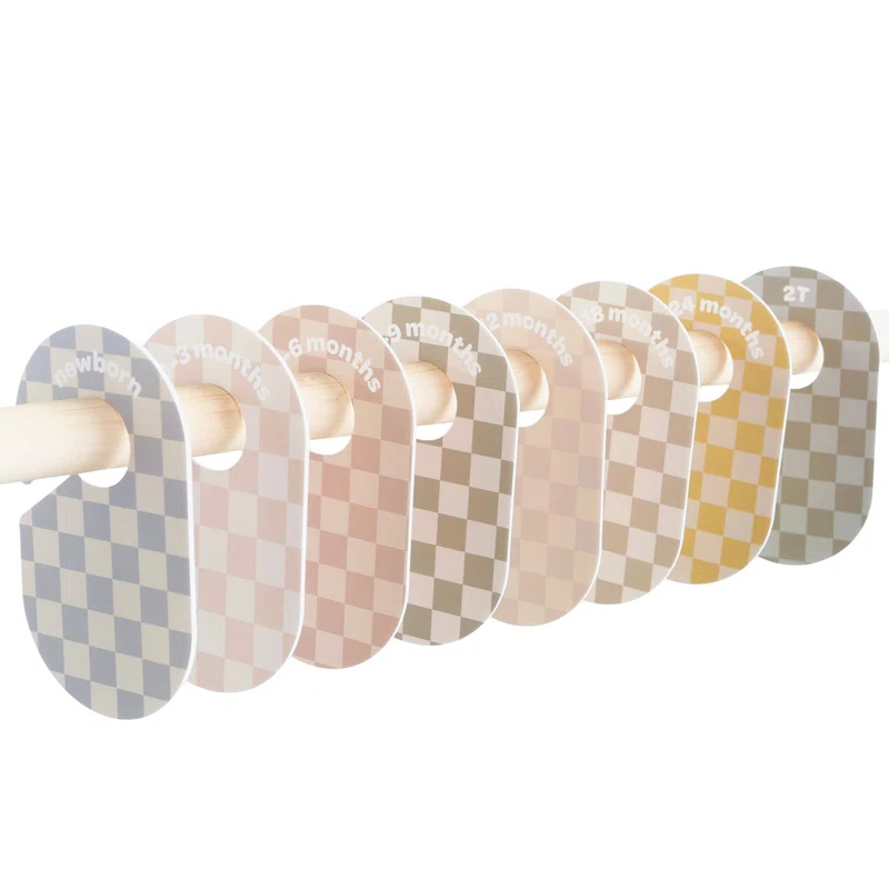 3 Sprouts 3 Sprouts Baby Closet Dividers (Newborn To 24 Months) – Pack Of 8 - Checkerboard