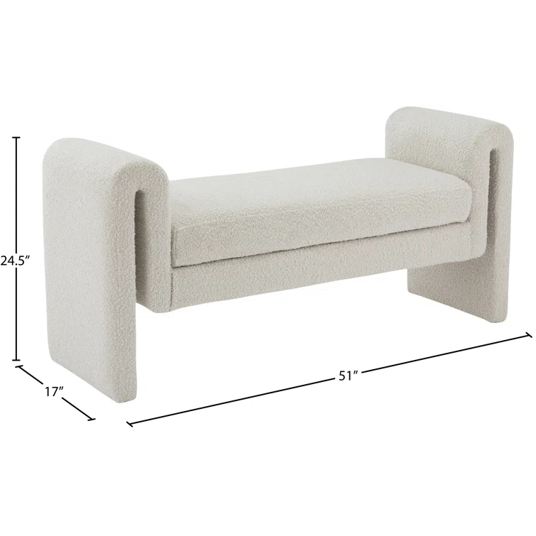 Wrought Studio™ Hiroyasu Upholstered Boucle Bench