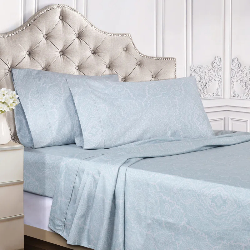 Superior Classic Paisley 600 Thread Count Cotton Blend Sateen Sheet Set