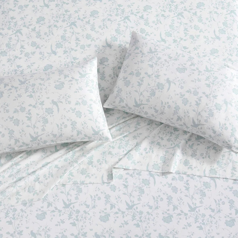 Laura Ashley Laura Ashley Printed Cotton Sateen Pillowcase Set (Set of 2)