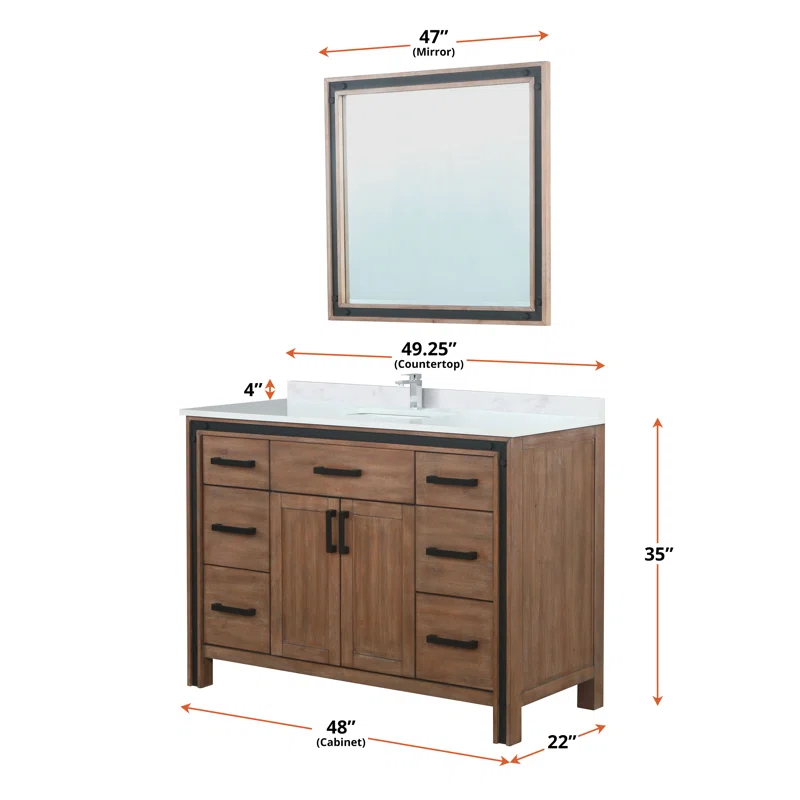 Ziva 48" Single Bathroom Vanity Base Only