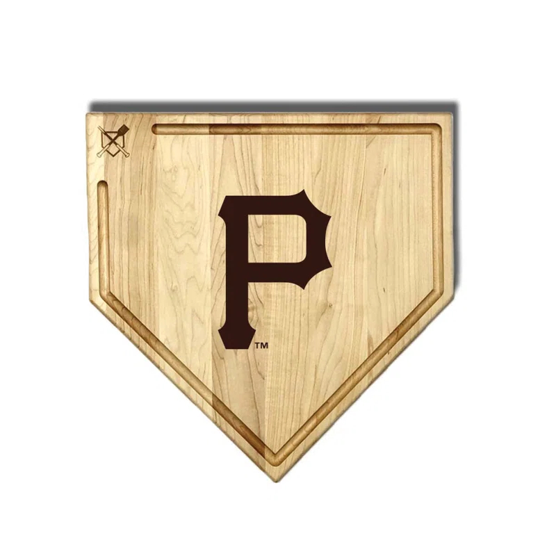 Baseball BBQ Full Size (17" X 17") Home Plate Cutting Board With Trough